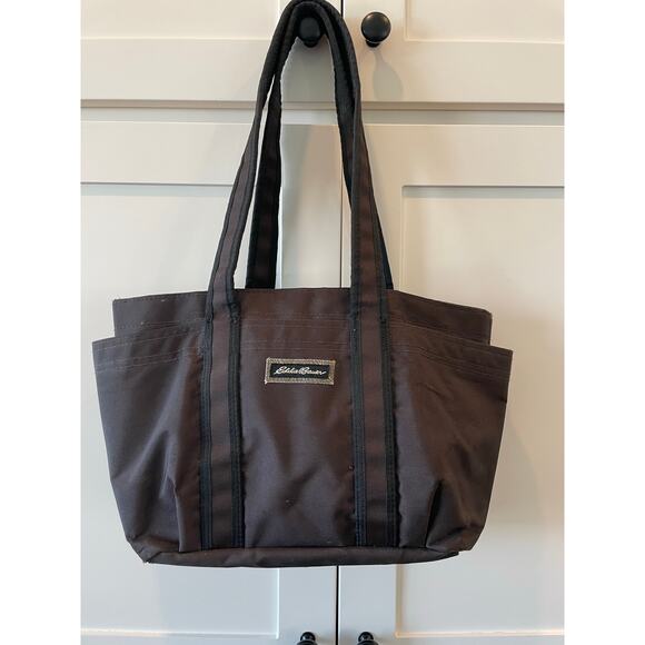 Eddie Bauer Handbags - Eddie Bauer Midi Drawstring Brown Tote